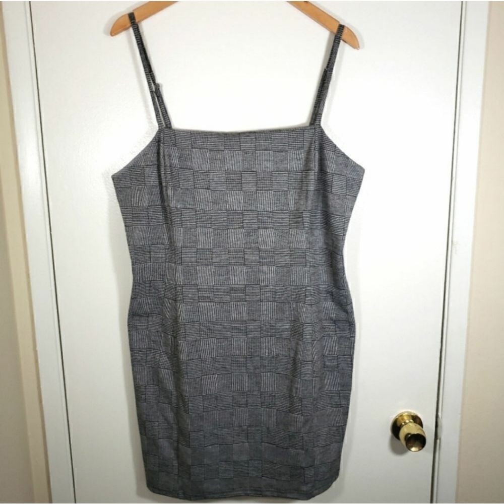 Forever 21 Plus Fall Grey Plaid 90s Style Sleeveless Mini Dress Size 1X